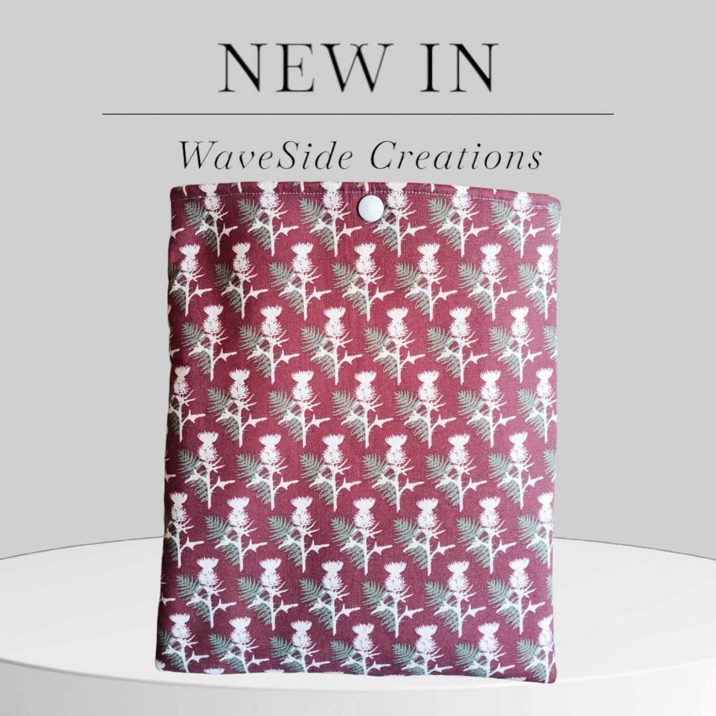 Book Sleeve, book cover, book protector, tablet cover, kindle cover, Thistle theme, Scottish theme