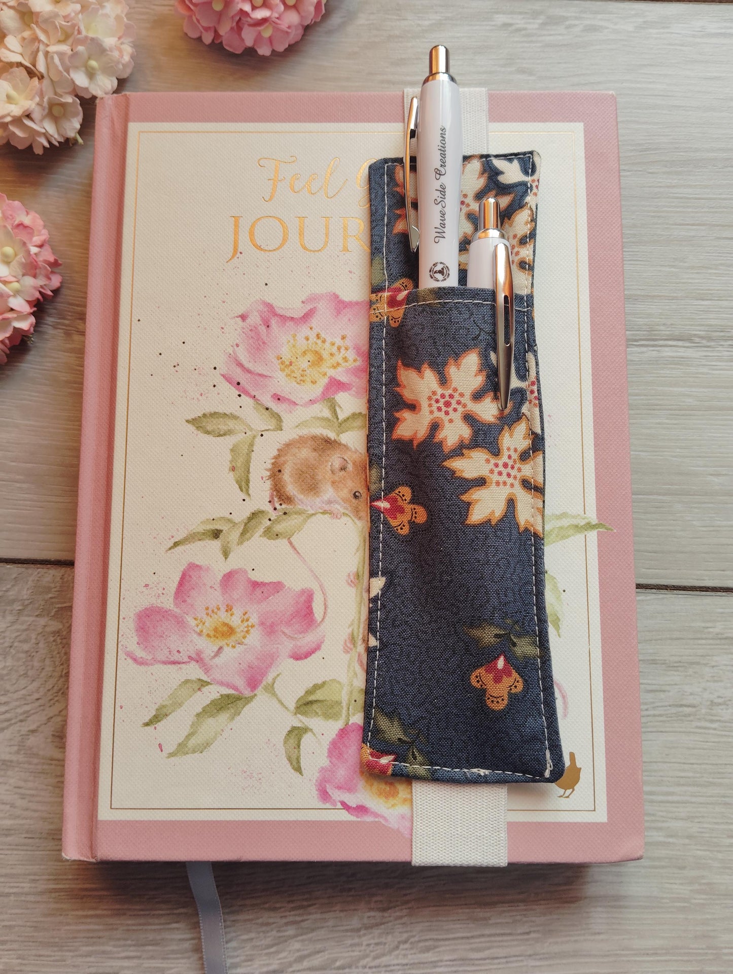 Pen holder/pouch, Journal Pen Holder, Pencil Holder, Pen Holder for Journal, Fabric Pen Holder, Diary Pen Holder, Pen Holder for Notebook