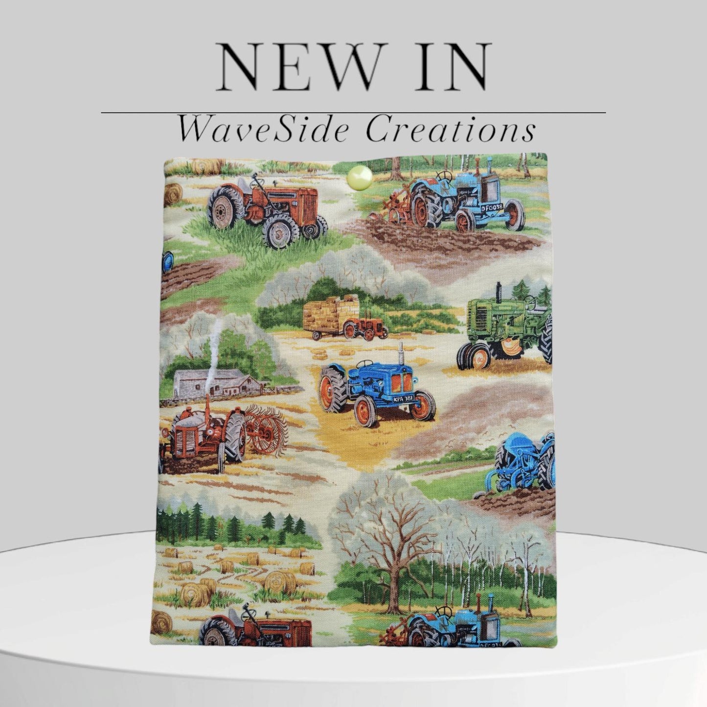 Book Sleeve, book cover, book protector, kindle cover, tablet cover, tractor scenes