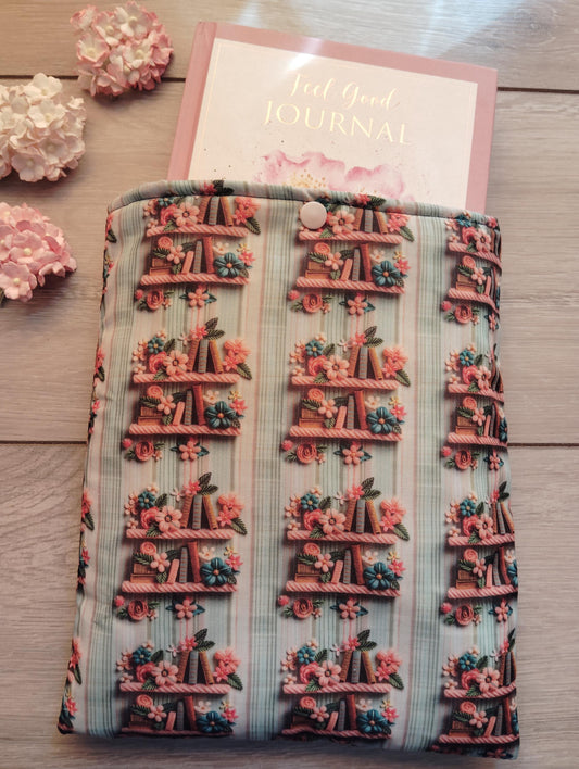 Book Sleeve, book cover, book protector, kindle cover, tablet cover, book shelf themed.