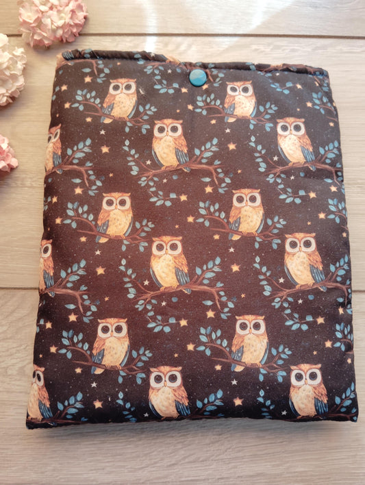 Book Sleeve, book cover, book protector, kindle cover, tablet cover, owl themed.