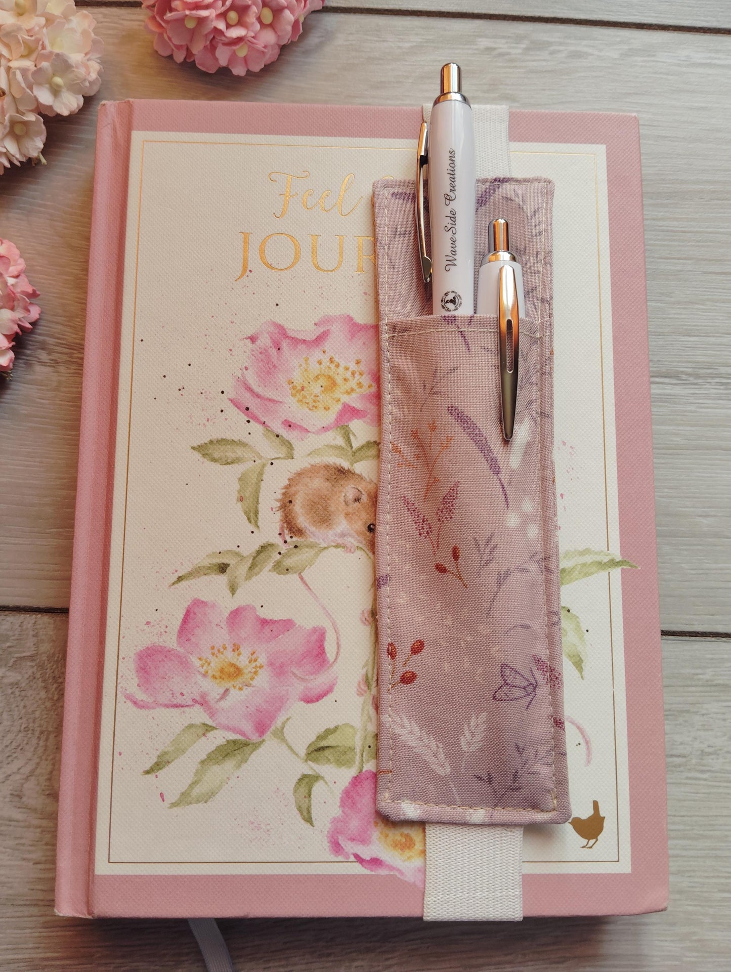 Pen holder/pouch, Journal Pen Holder, Pencil Holder, Pen Holder for Journal, Fabric Pen Holder, Diary Pen Holder, Pen Holder for Notebook