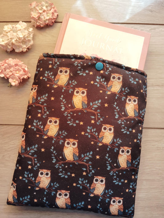 Book Sleeve, book cover, book protector, kindle cover, tablet cover, owl themed.