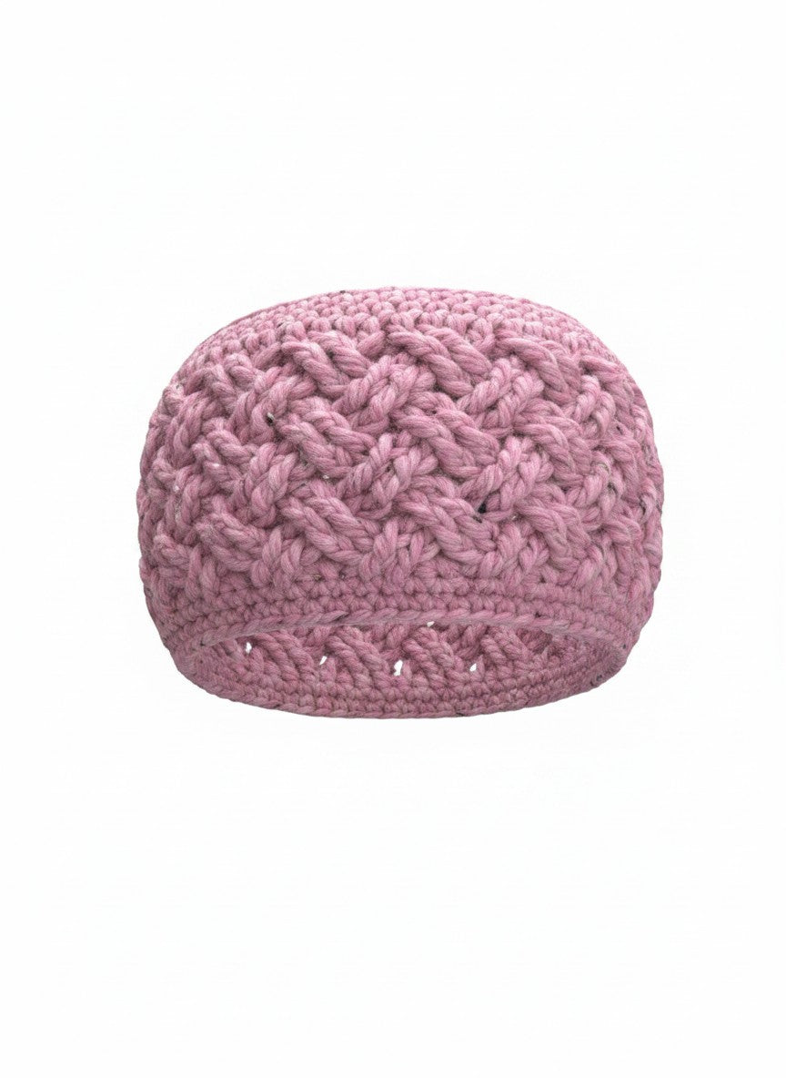 Ear warmer/Headband/Earwarmer - Hand crochet Celtic stitch design/pattern, Hand crafted from speckled maroon mixed yarn of wool and acrylic
