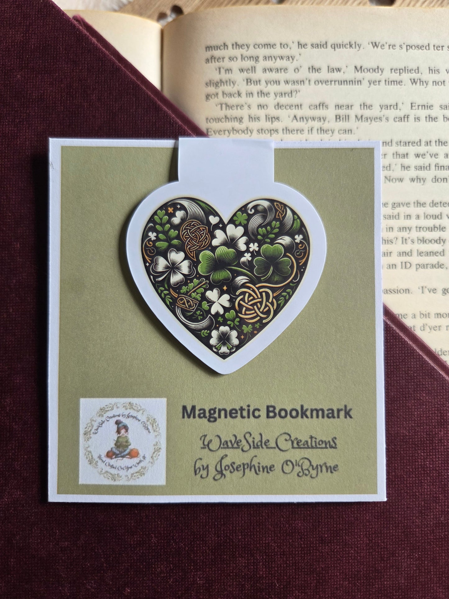 Magnetic bookmark, celtic design filled heart bookmark